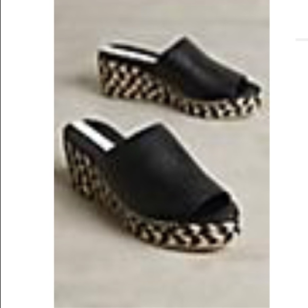 NEW! WEDGE ESPADRILLE SLIDE BLACK